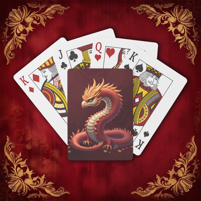 Baraja De Cartas El dragón serpiente dorado.  (Subido por el creador)