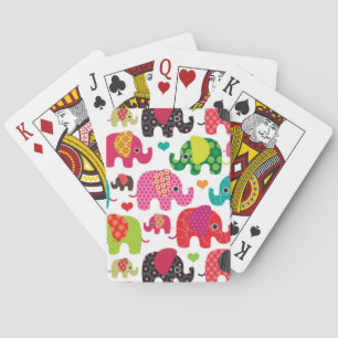 Baraja De Cartas el elefante retro embroma el papel pintado del