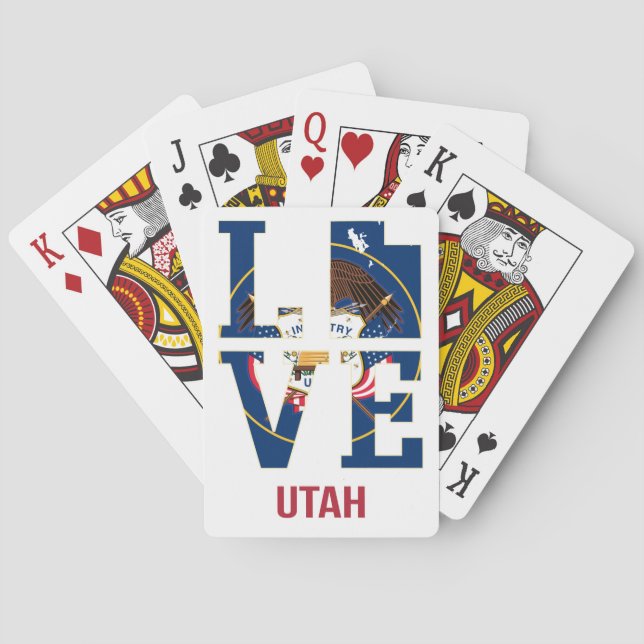 Baraja De Cartas El estado de Utah ama EE.UU. (Reverso)