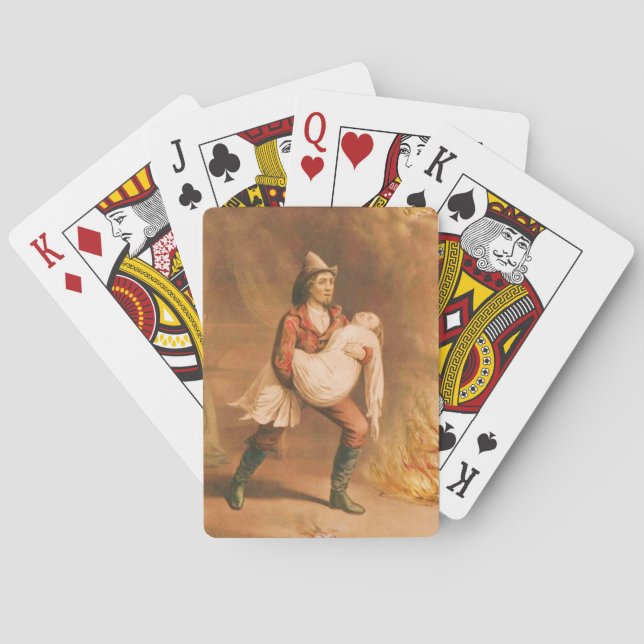 Baraja De Cartas El estilo americano 3 del bombero (Reverso)