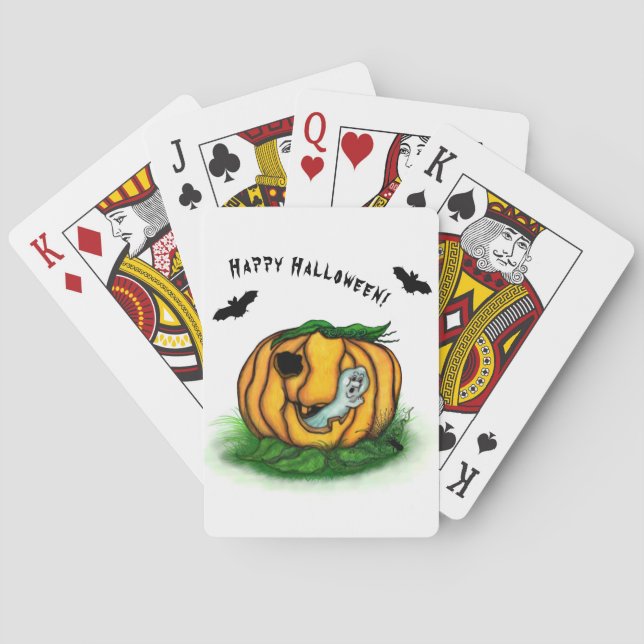 Baraja De Cartas El fantasma de Halloween , Bat , Ghost y Spider (Reverso)