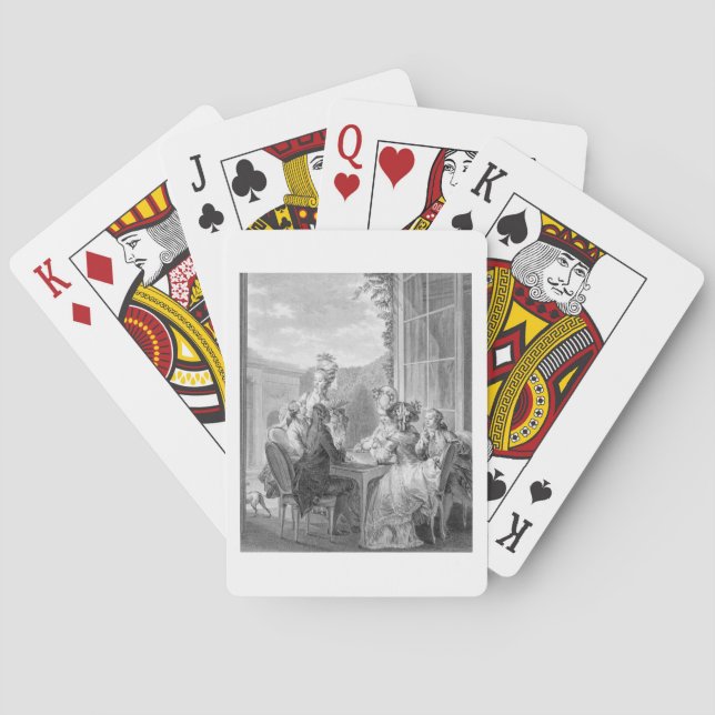 Baraja De Cartas El fiesta de Whist, 1783, grabado por Jean Dambrun (Reverso)