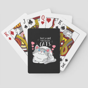 Baraja De Cartas El gato ama solo a un Chica que ama al gato