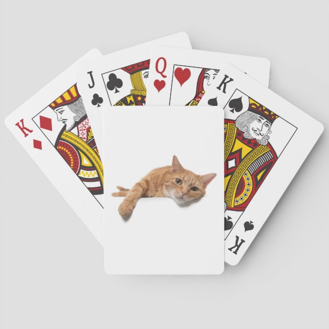 Baraja De Cartas El gato del naranja está tumbado (Reverso)
