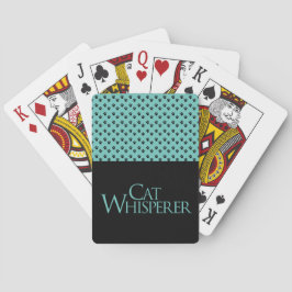 Baraja De Cartas El Gato Whisperer negro y la diversión verde azula