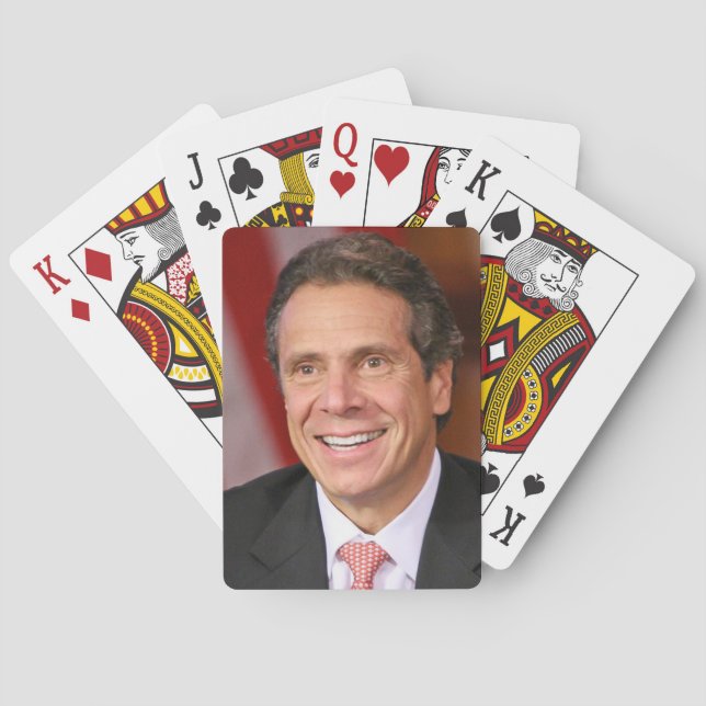 Baraja De Cartas ¡El gobernador Andrew Cuomo jugando cartas! (Reverso)