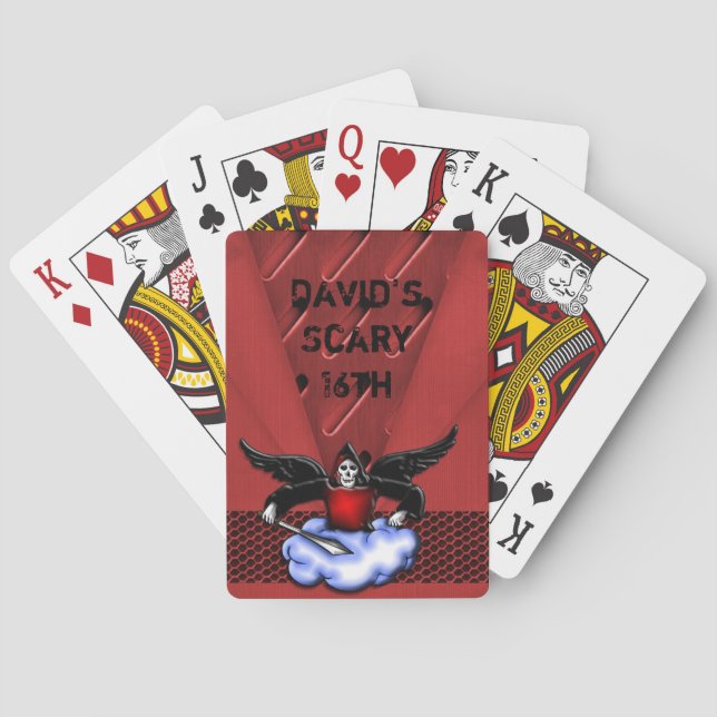 Baraja De Cartas El Gótico Demon Hunter Red Scary 16º cumpleaños (Reverso)
