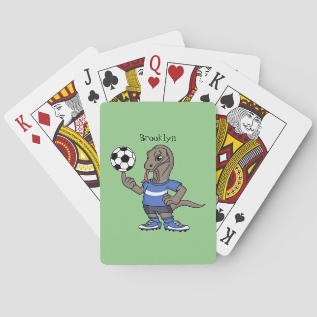Baraja De Cartas El gracioso personalizado de fútbol del dragón Kom (Reverso)