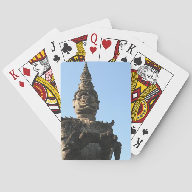 Baraja De Cartas El gran guardián lao .. Parque Buddha, Vientiane,  (Reverso)