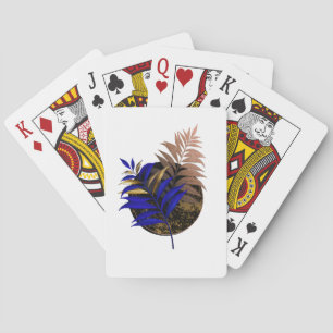 Baraja De Cartas El helecho azul en círculo negro