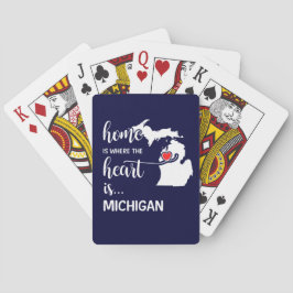 Baraja De Cartas El hogar de Michigan es donde está el corazón