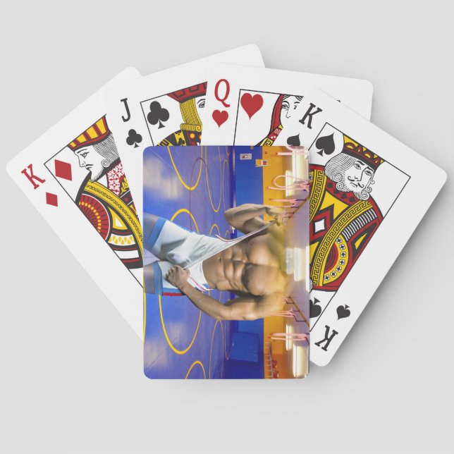 Baraja De Cartas El hombre musculoso de SlipperyJoe engrosó un tren (Reverso)