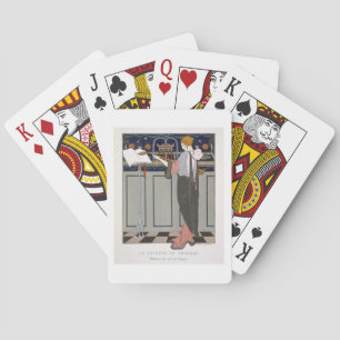 Baraja De Cartas El jugador de Theorbo, diseño para una capa de la