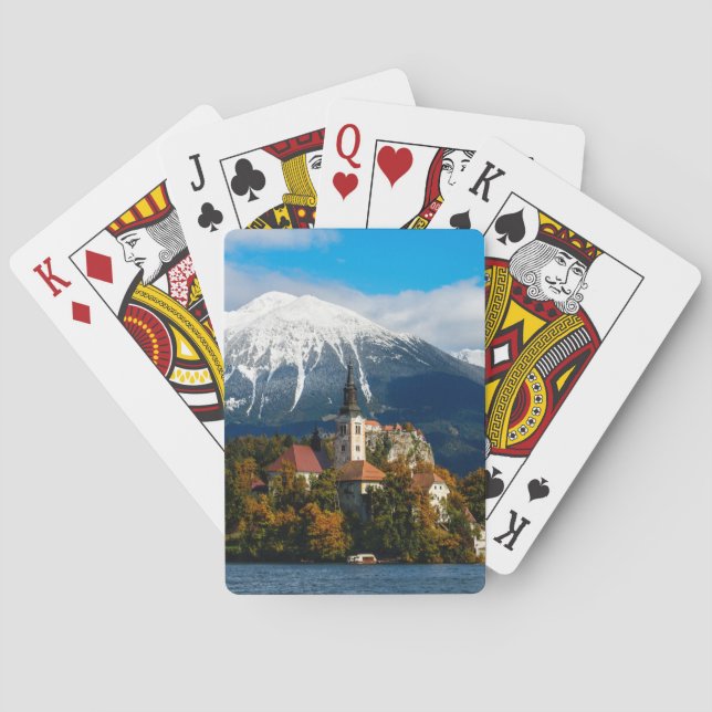 Baraja De Cartas El lago sangró paisaje en otoño (Reverso)