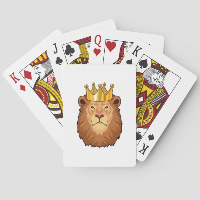 Baraja De Cartas El león como rey con corona (Reverso)