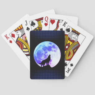 Baraja De Cartas El lobo del grito los naipes, índice estándar hace