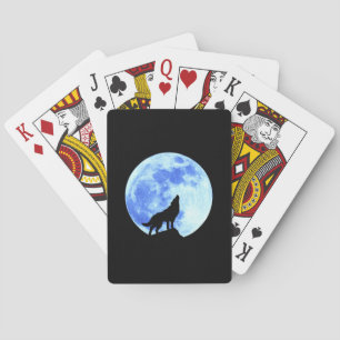 Baraja De Cartas El lobo del grito los naipes, índice estándar hace