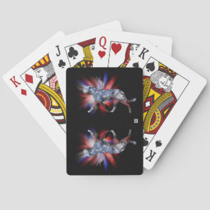 Baraja De Cartas El lobo irlandés patriótico rojo blanco y azul