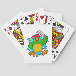 Baraja De Cartas El loro como pirata con espada