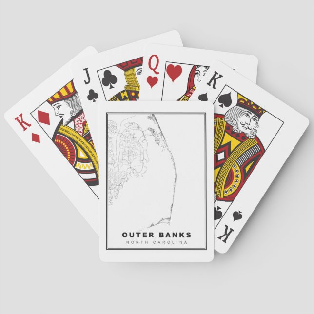 Baraja De Cartas El mapa de Outer Banks (Reverso)
