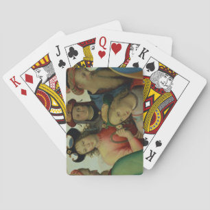 Baraja De Cartas El matrimonio de la Virgen, detalle de los pretend