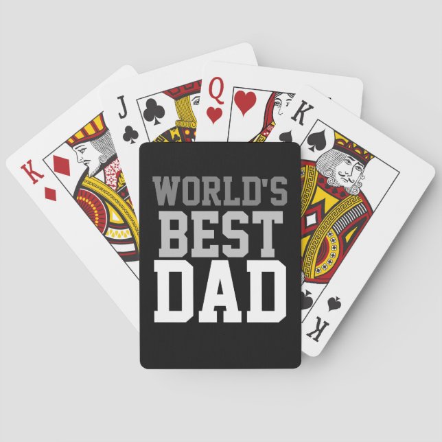 Baraja De Cartas El mejor negro del mundo del Día del Padre (Reverso)