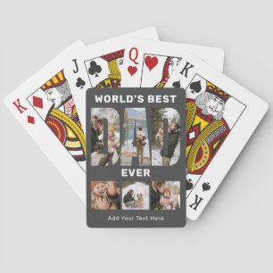 Baraja De Cartas El mejor papá del mundo personalizado 6 fotos gris