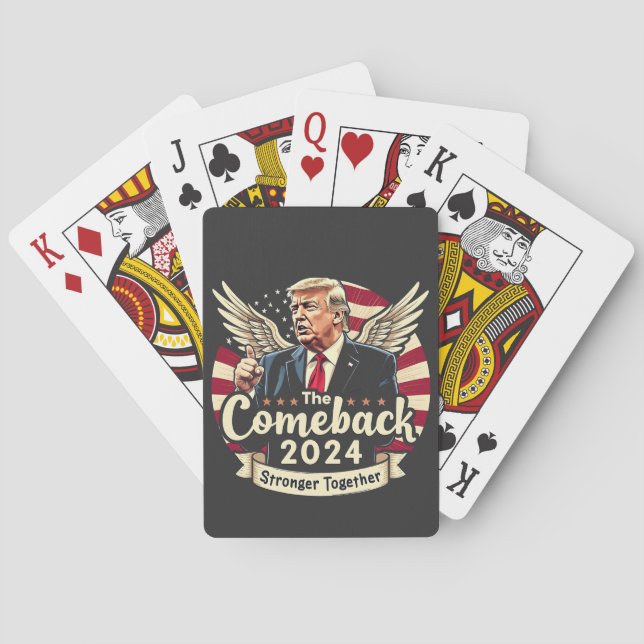 Baraja De Cartas El mejor retorno 2024 más fuerte juntos Trump (Reverso)