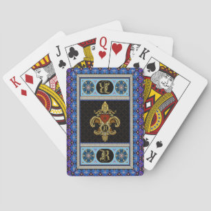 Baraja De Cartas El monograma R uno de las tarjetas de una opinión