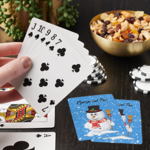 Baraja De Cartas El muñeco de nieve se mantiene en pie mientras cae