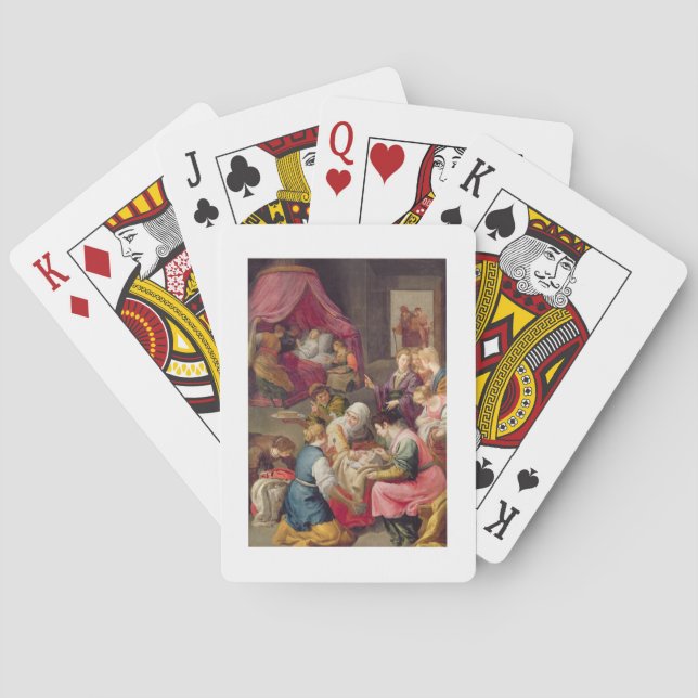 Baraja De Cartas El nacimiento de la Virgen, 1640 (aceite en lona) (Reverso)