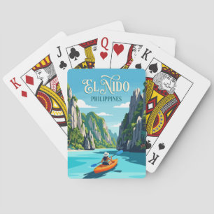 Baraja De Cartas El Nido Palawan, Filipinas, kayakista