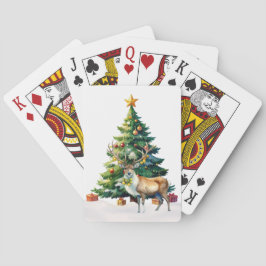Baraja De Cartas El oro de los renos baubles Feliz Navidad