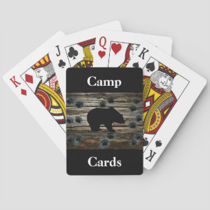 Baraja De Cartas El oso negro traza madera rústica
