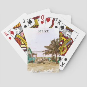 Baraja De Cartas El paisaje de playa del Caribe de Belice