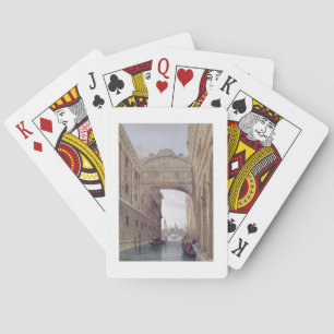 Baraja De Cartas El puente de suspiros, Venecia, grabada por
