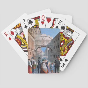 Baraja De Cartas El puente de suspiros, Venecia, grabada por