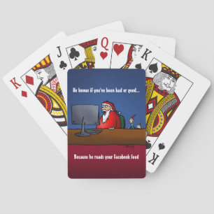 Baraja De Cartas Él Sabe Si Has Sido Malo Santa Divertido