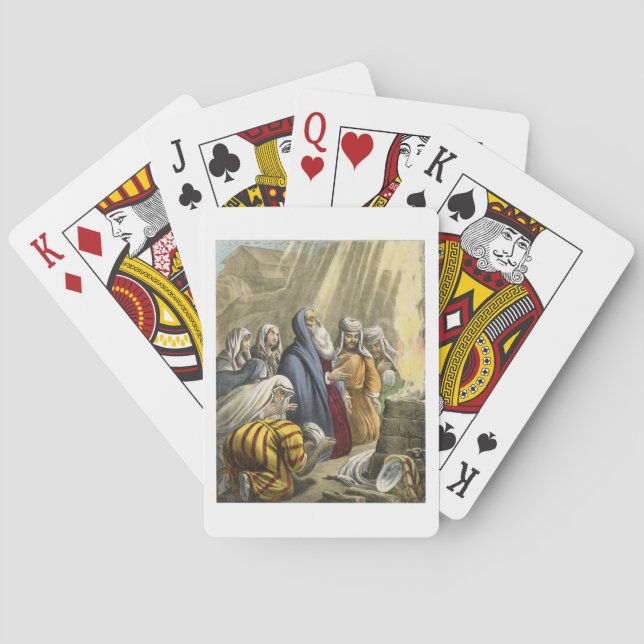 Baraja De Cartas El sacrificio de Noé al salir del arca, de una bib (Reverso)