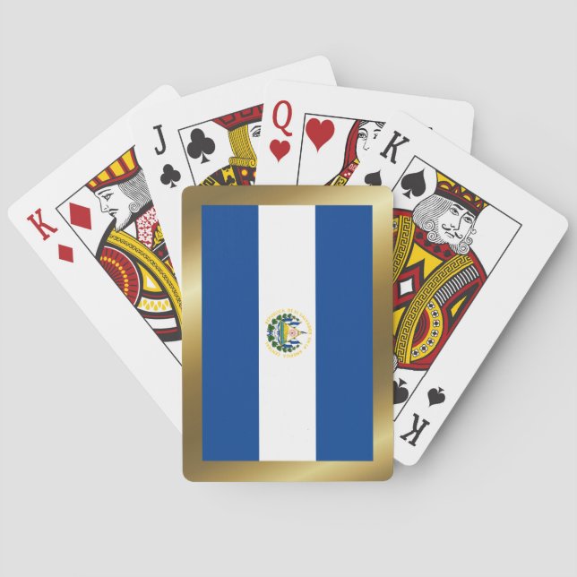 Baraja De Cartas El Salvador Flag Playing Cards (Reverso)