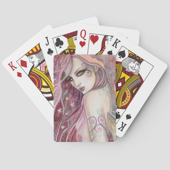 Baraja De Cartas El Shy Flirt Moderno Fantasy Art (Reverso)