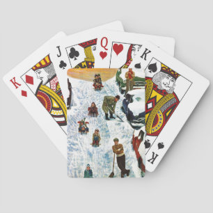 Baraja De Cartas El Sledding y excavación