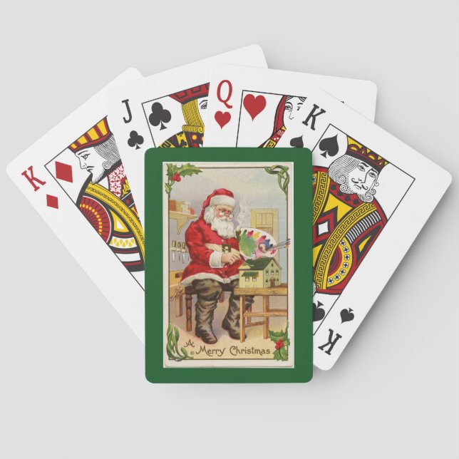 Baraja De Cartas El taller verde de Santa Claus (Reverso)