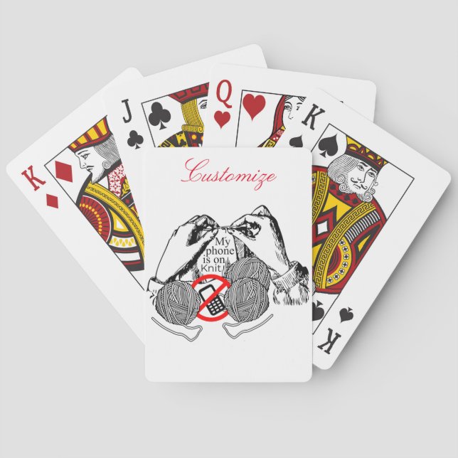Baraja De Cartas El teléfono está en Knit Thunder_Cove (Reverso)