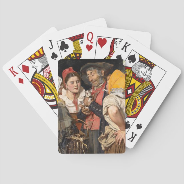 Baraja De Cartas El tesoro del viejo (El gato) (de Karl Gussow) (Reverso)