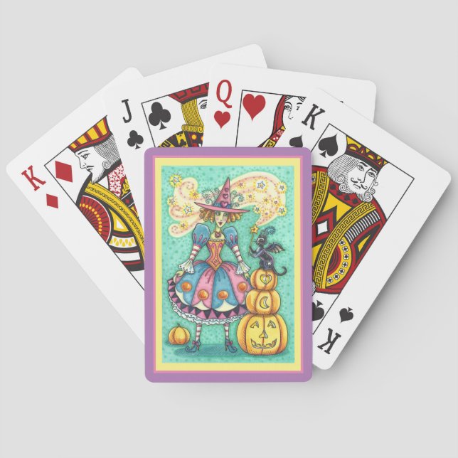 BARAJA DE CARTAS EL TESTIGO DE FIESTA ROSA ES MÁGICO HALLOWEB, GATO (Reverso)
