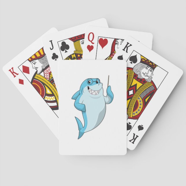 Baraja De Cartas El tiburón como profesor con puntero (Reverso)