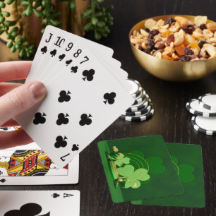 Baraja De Cartas El trébol de tres hojas del Día de San Patricio de