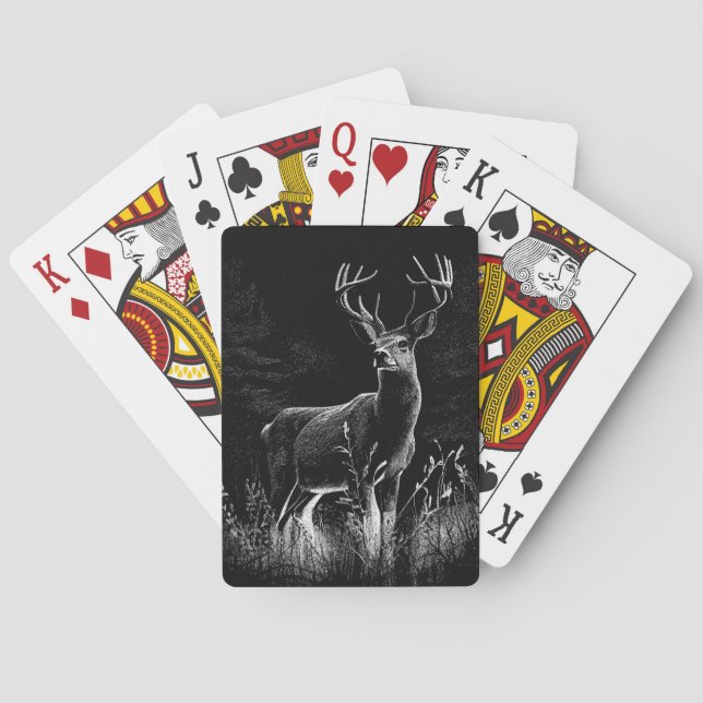 Baraja De Cartas El venado majestuoso en la naturaleza - Arte blanc (Reverso)
