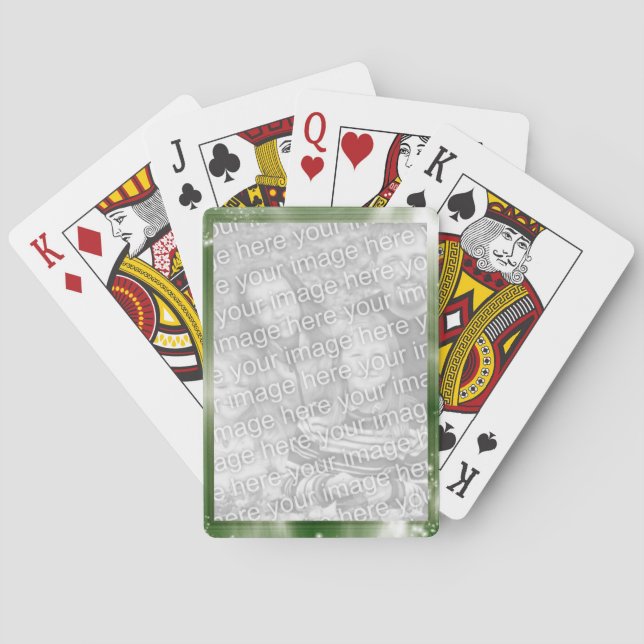 Baraja De Cartas El verde crea su propio marco personalizado de la (Reverso)